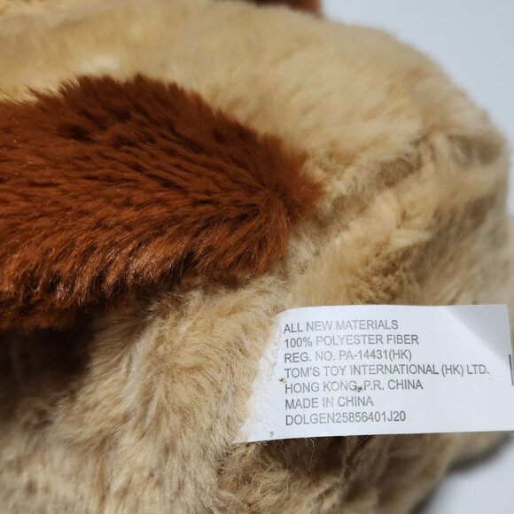 Valentines Day Puppy Dog 11 inch Plush Red Heart Brown Tan Stuffed Animal Toy - Picture 3 of 5